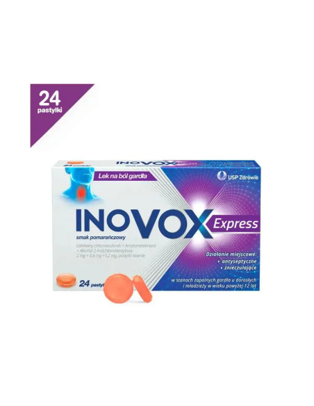 Inovox Express pastylki twarde smak pomarańczowy 24 szt.