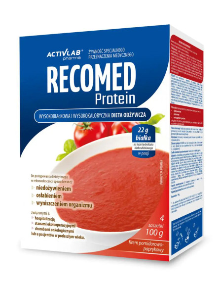 Recomed Protein o smaku kremu pomidorowo-paprykowego 4 saszetki x 100 g