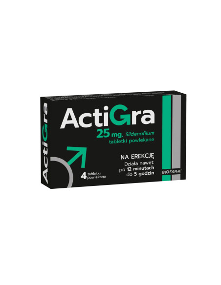Actigra 25 mg 4 tabletki powlekane