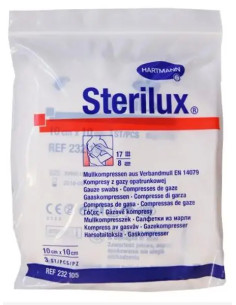 Kompresy jałowe 10 cm x 10 cm Sterilux 17-nitkowe 8...