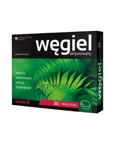 Węgiel aktywowany 30 tabletek COLFARM