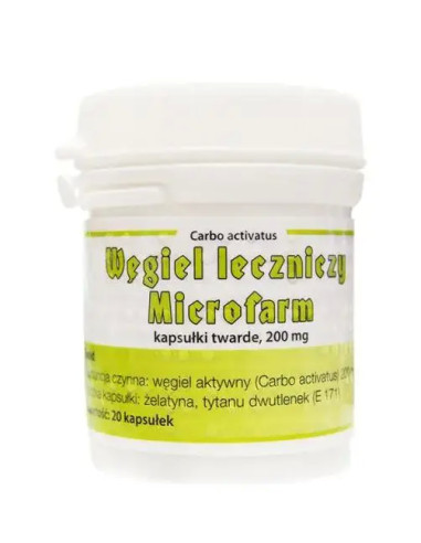 Węgiel leczniczy Microfarm 20 kapsułek 