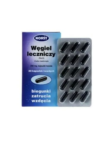 Węgiel leczniczy Norit 0,2g 30 kaps.