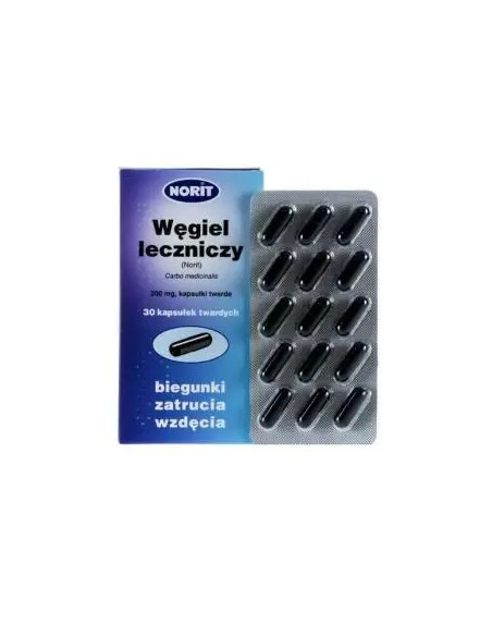 Węgiel leczniczy Norit 0,2g 30 kaps.
