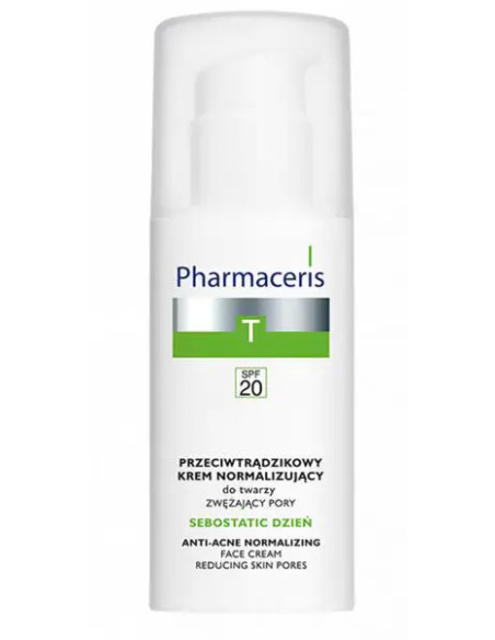 Pharmaceris T Sebostatic dzień przeciwtrądzikowy krem normalizujący zwężający pory SPF 20 50 ml