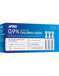 0,9% roztwór chlorku sodu APTEO 40 amp.