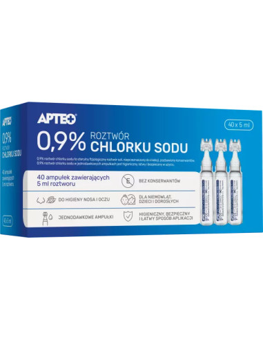 0,9% roztwór chlorku sodu APTEO 40 amp.