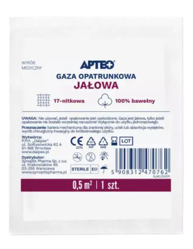 Gaza opatr. jałowa APTEO CARE 0,5 m2 1 szt.