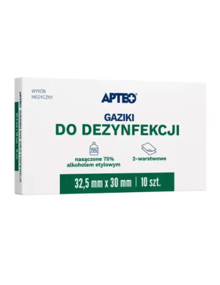 Gaziki do dezynfekcji 30mm x 30 mm APTEO 10 szt.