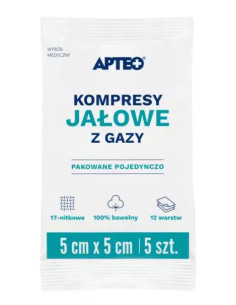 Kompresy jałowe 5 cm x 5 cm 5 szt APTEO CARE