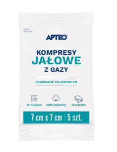 Kompresy jałowe 7 cm x 7 cm 5 szt APTEO CARE
