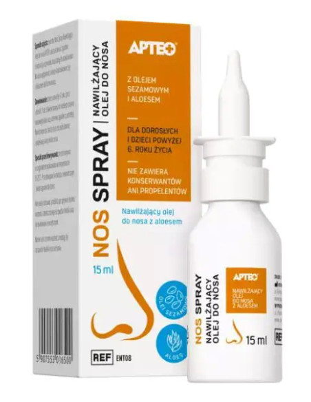 Nos Spray nawilżający olejek do nosa APTEO CARE 15 ml.