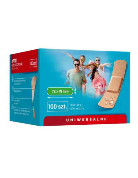 Plastry małe Wodoodporne  72x19 mm APTEO 100 szt.