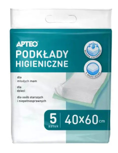 Podkłady higieniczne APTEO 40cm x 60cm 5 sztuk.