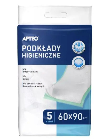 Podkłady higieniczne APTEO 60cm x 90cm 5 sztuk.