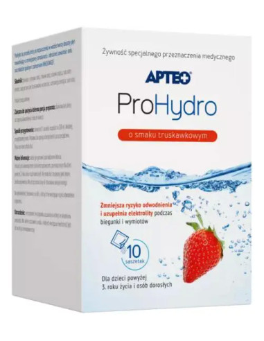 Prohydro o smaku truskawkowym Apteo 10 saszetek