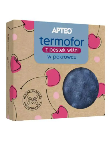 Termofor z pestek wiśni w pokrowcu (180g) APTEO...