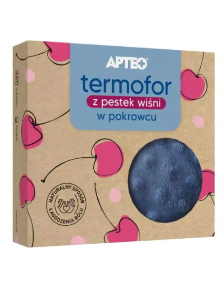 Termofor z pestek wiśni w pokrowcu (180g) APTEO niebieski 1 sztuka