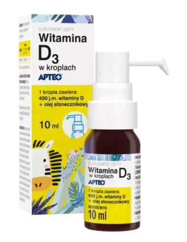 Witamina D3 w kroplach Apteo 10 ml