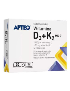 Witamina D3+K2 MK-7 APTEO 30 kaps.