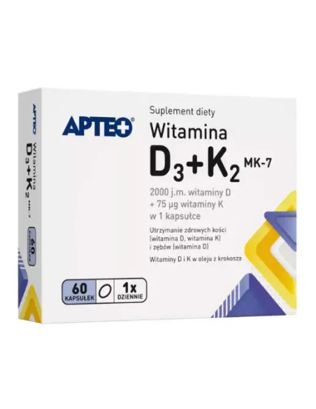 Witamina D3+K2 MK-7 APTEO 60 kaps.