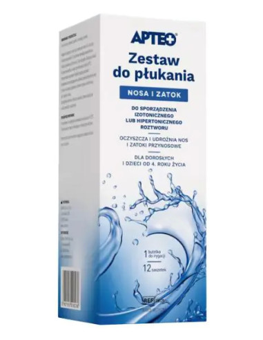 Zestaw do płukania nosa i zatok Apteo 1 but. +...
