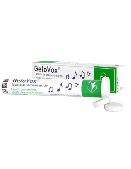 GeloVox tabletki do ssania na gardło porzeczkowo-mentolowe 20 sztuk