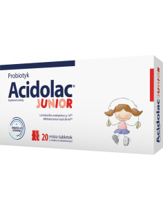 Acidolac Junior 20 misio-tabl. o smaku truskawkowym