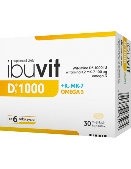 Ibuvit D3 1000 + K2 MK-7 Omega 3 30 kapsułek