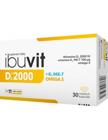 Ibuvit D3 2000 + K2 MK-7 Omega 3 30 kapsułek