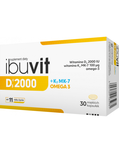 Ibuvit D3 2000 + K2 MK-7 Omega 3 30 kapsułek