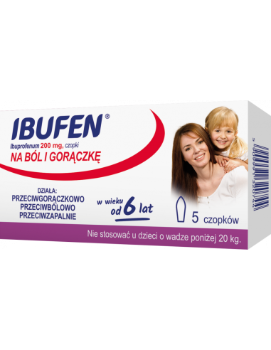 Ibufen 200 mg 5 czopków