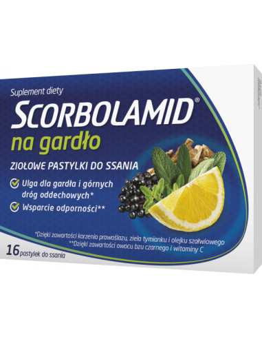 Scorbolamid na gardło 16 tabletek