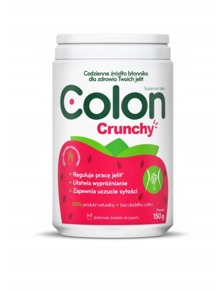 Colon Crunchy Proszek wspomagający pracę jelit 150g Smak truskawkowy