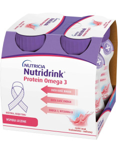 Nutridrink Protein Omega 3 truskawka-malina 4x125 ml