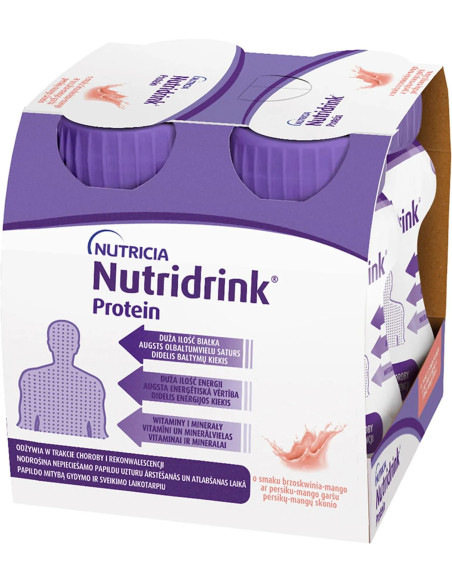 Nutridrink Protein o smaku brzoskwinia-mango 4x125 ml