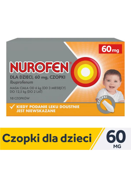 Nurofen czopki dla dzieci 60 mg 10 czopk.