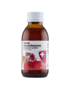 Syrop prawoślazowy z malinami i cynkiem bez cukru 100 ml...