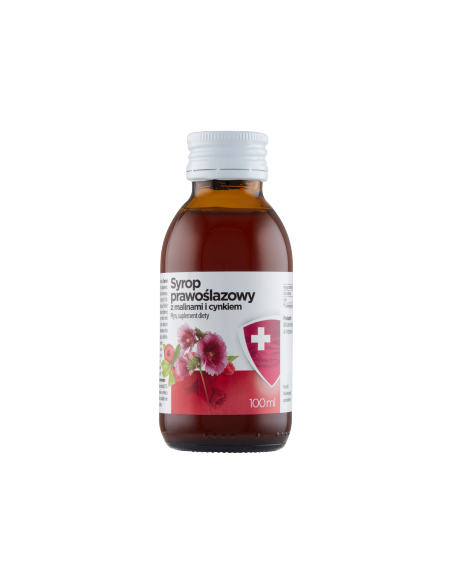 Syrop prawoślazowy z malinami i cynkiem bez cukru 100 ml (Aflofarm)