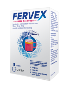 Fervex o smaku malinowym 8 saszetek