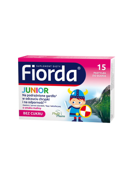 Fiorda Junior o smaku malinowym 15 pastylek do ssania