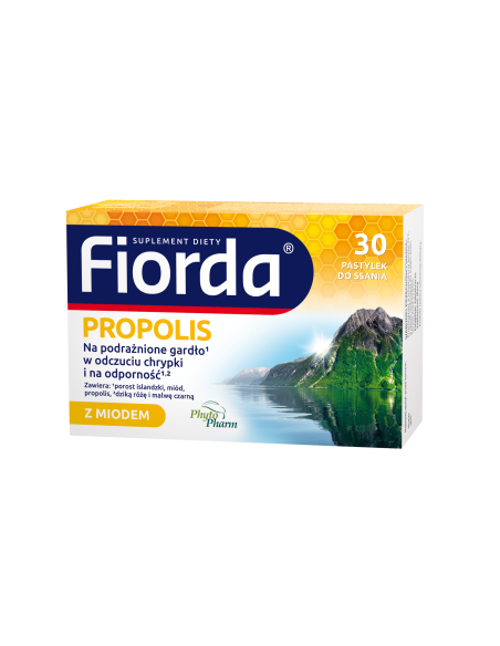 Fiorda Propolis o smaku miodu i propolisu 30 pastylek do ssania