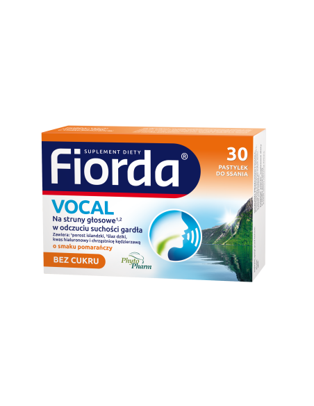 Fiorda Vocal bez cukru o smaku pomarańczowym 30 pastylek do ssania