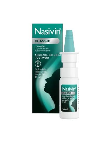Nasivin Classic 0,05% aerozol do nosa 10 ml