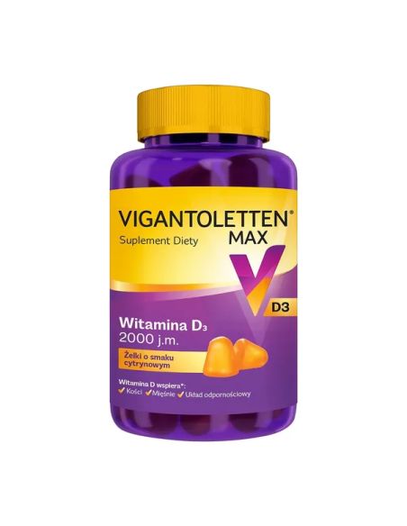 VIGANTOLETTEN MAX 2000 j.m. żelki o smaku cytrynowym 60 sztuk