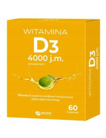 Witamina D3 4000 j.m. odporność 60 kapsułek NEXON