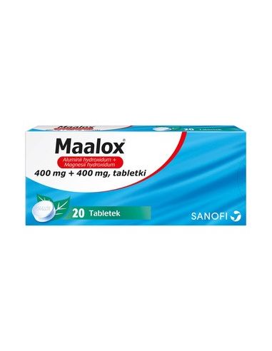 Maalox 400 mg + 400 mg 20 tabletek