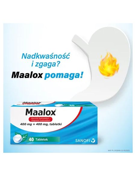 Maalox 400 mg + 400 mg 40 tabletek