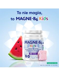 Magne B6 Kids, od 4 lat, smak arbuzowy, 30 tabletek do żucia