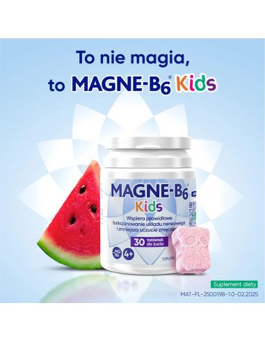 Magne B6 Kids, od 4 lat, smak arbuzowy, 30...